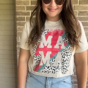 Mama cropped tee